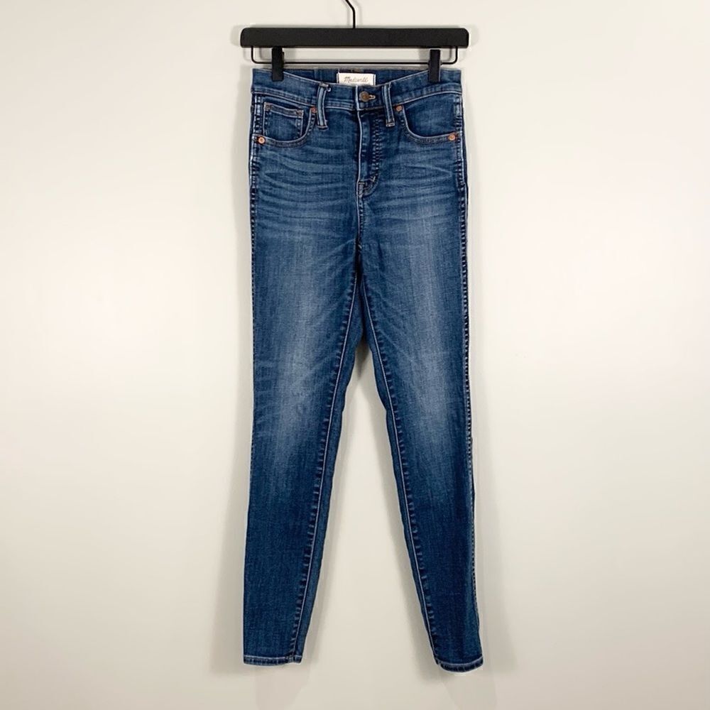 Madewell 10” high rise skinny dark wash full length denim jeans size 26